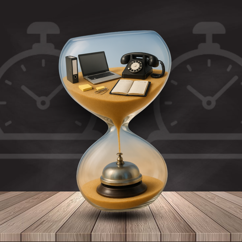 Sablier représentant une entreprise